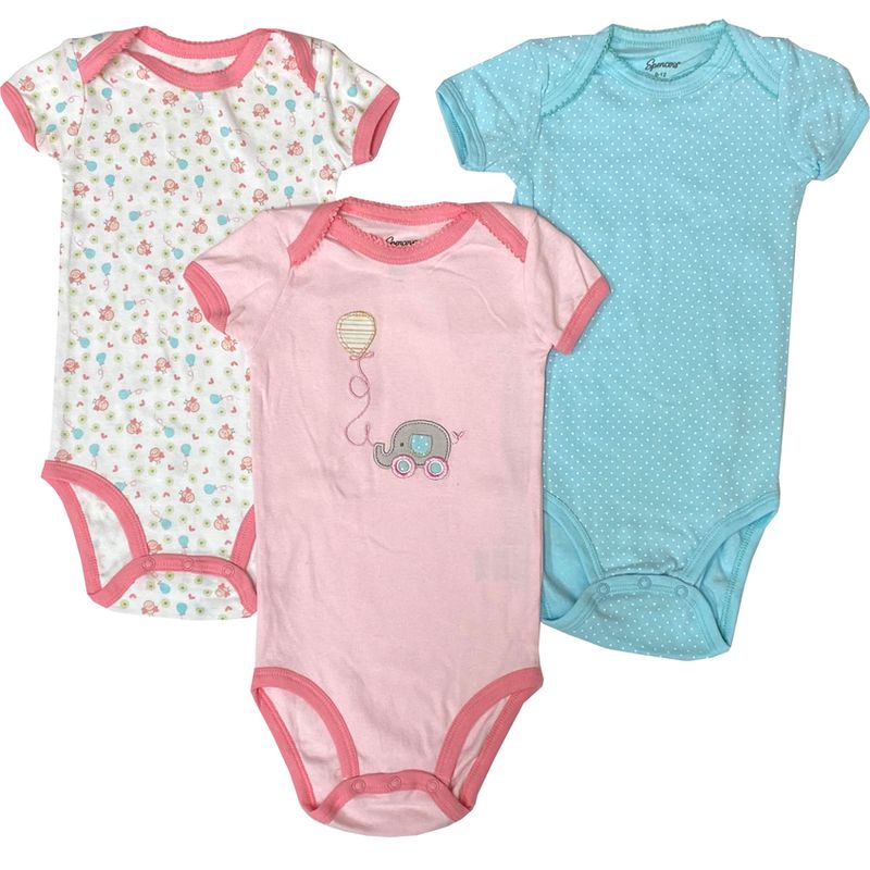 3 Pack Bodysuits - Elephant