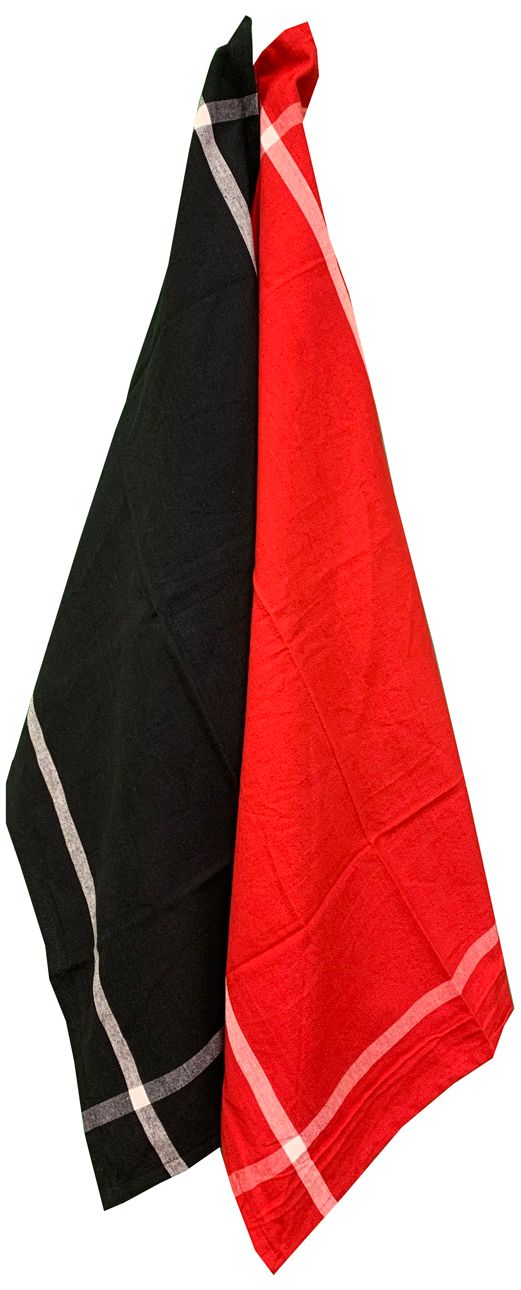 ***Closeouts*** Accent Kitchen Towels w/Stripes - BLACK