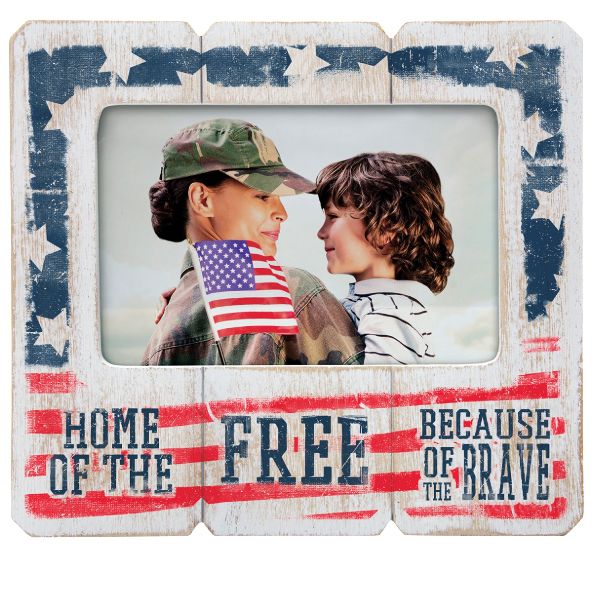 ***Closeout*** White Distressed Wood Picture Frame - Patriotic