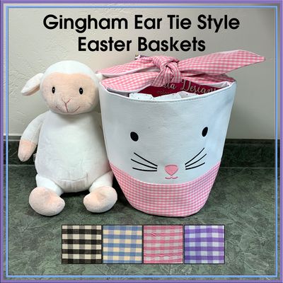 Gingham Ear Tie Style Easter Baskets