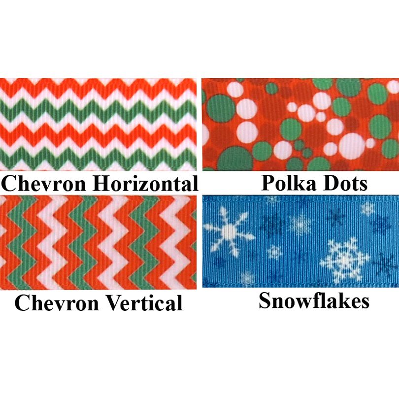 7/8" Grosgrain Ribbon - Christmas Print