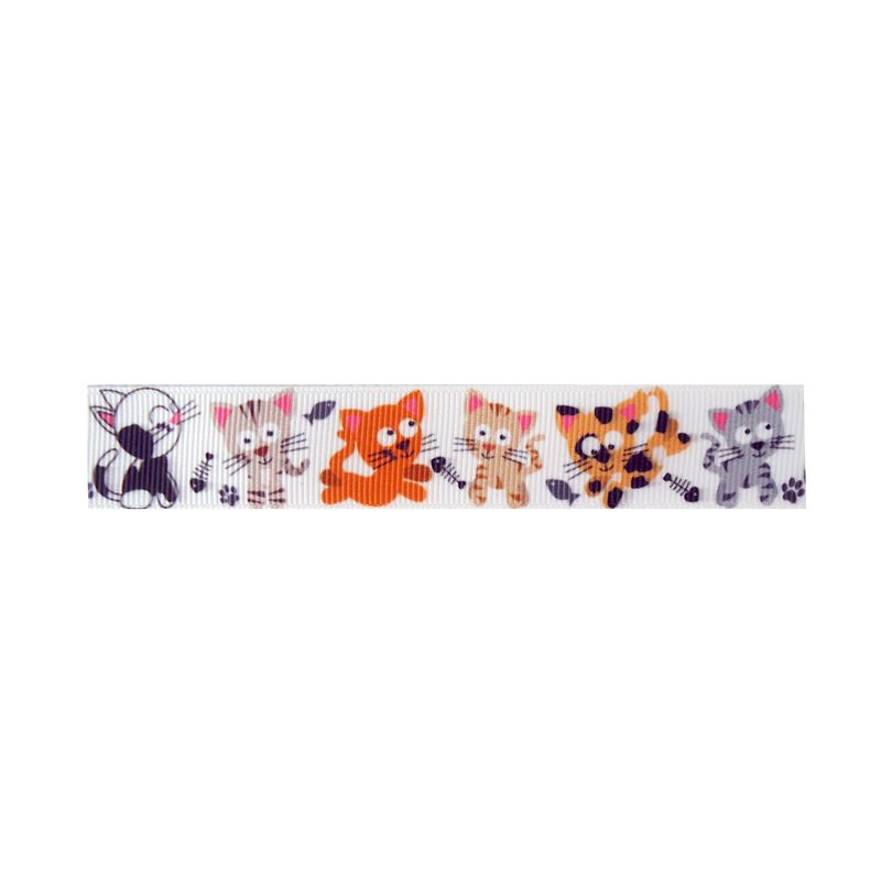 7/8" Grosgrain Ribbon - Kittens
