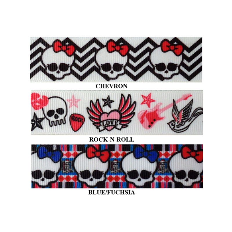 7/8" Grosgrain Ribbon - Skulls
