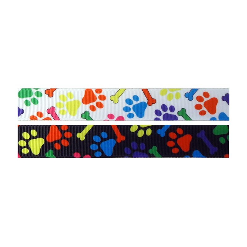 7/8" Grosgrain Ribbon - Paws & Bones