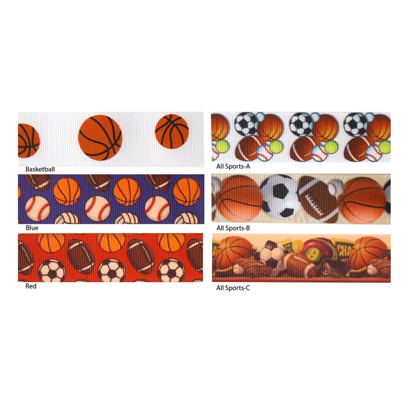 7/8" Grosgrain Ribbon - Sports