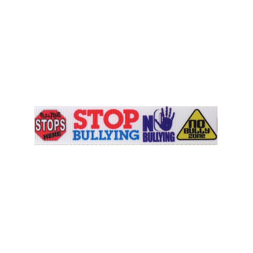 7/8" Grosgrain Ribbon - No Bully Print