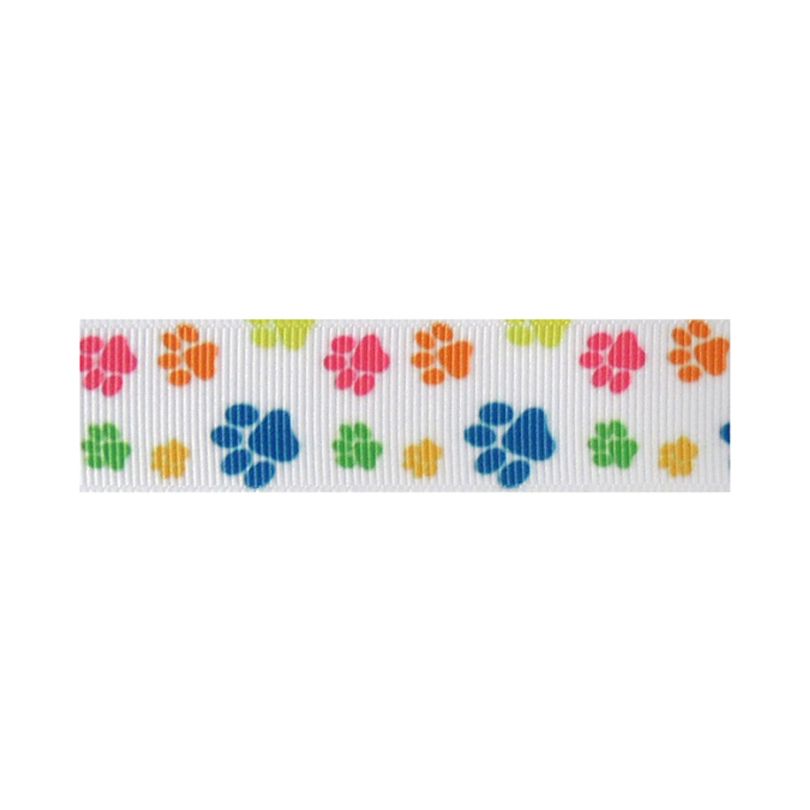 7/8" Grosgrain Ribbon - Paws