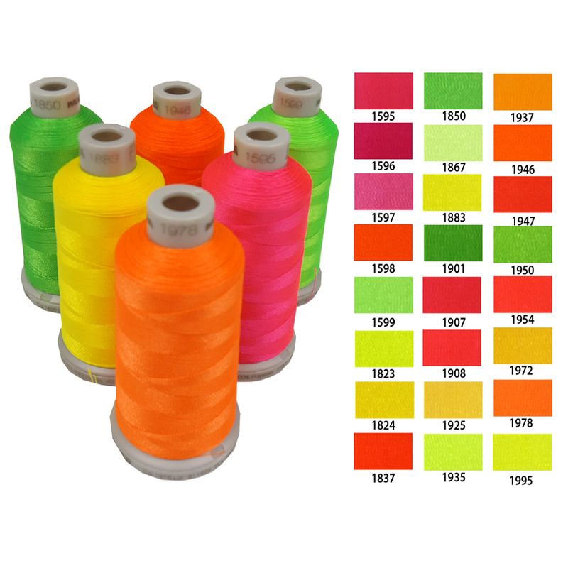Machine Embroidery Thread - Polyneon 1100 Yd Spool - Fluorescent