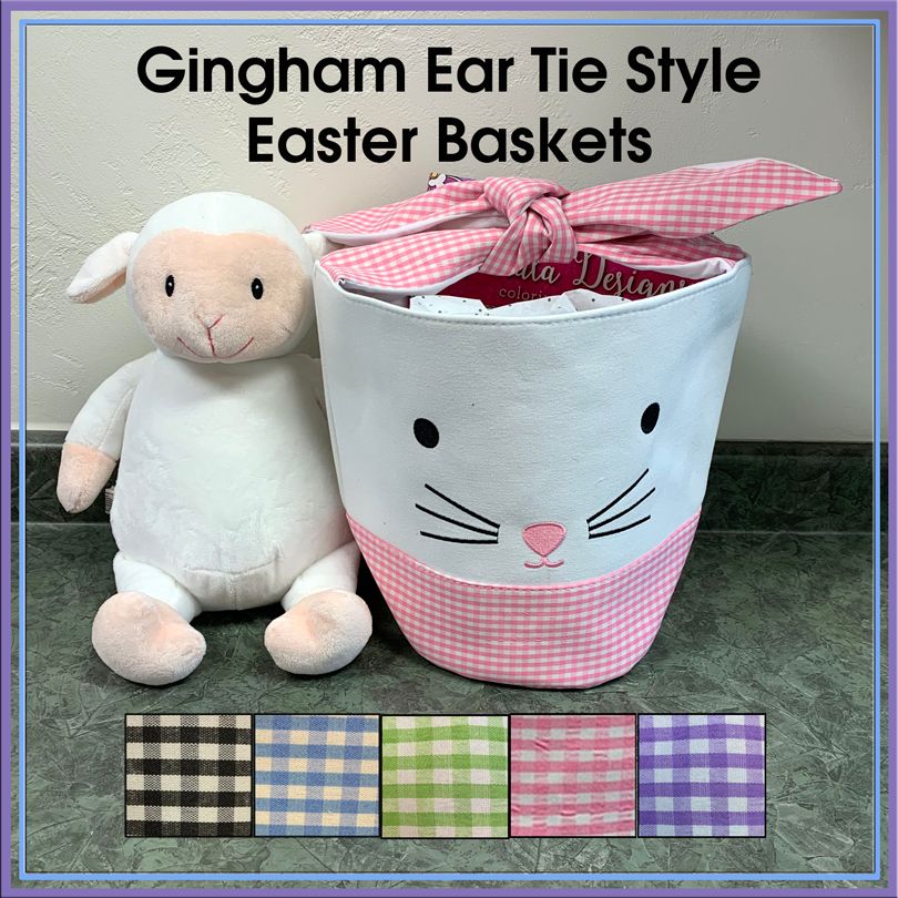Gingham Ear Tie Style Easter Baskets