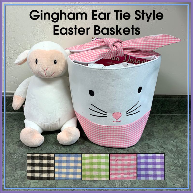 Gingham Ear Tie Style Easter Baskets