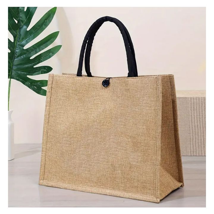 Burlap Linen Tote Bag