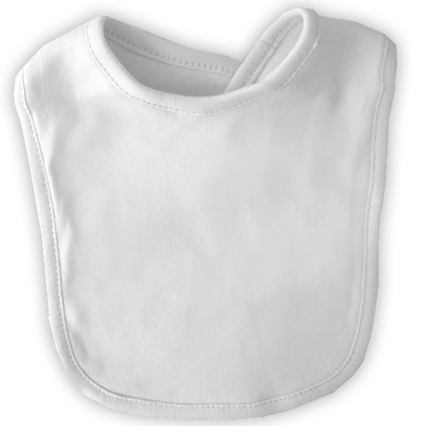 100% Cotton Interlock Infant Bib - WHITE