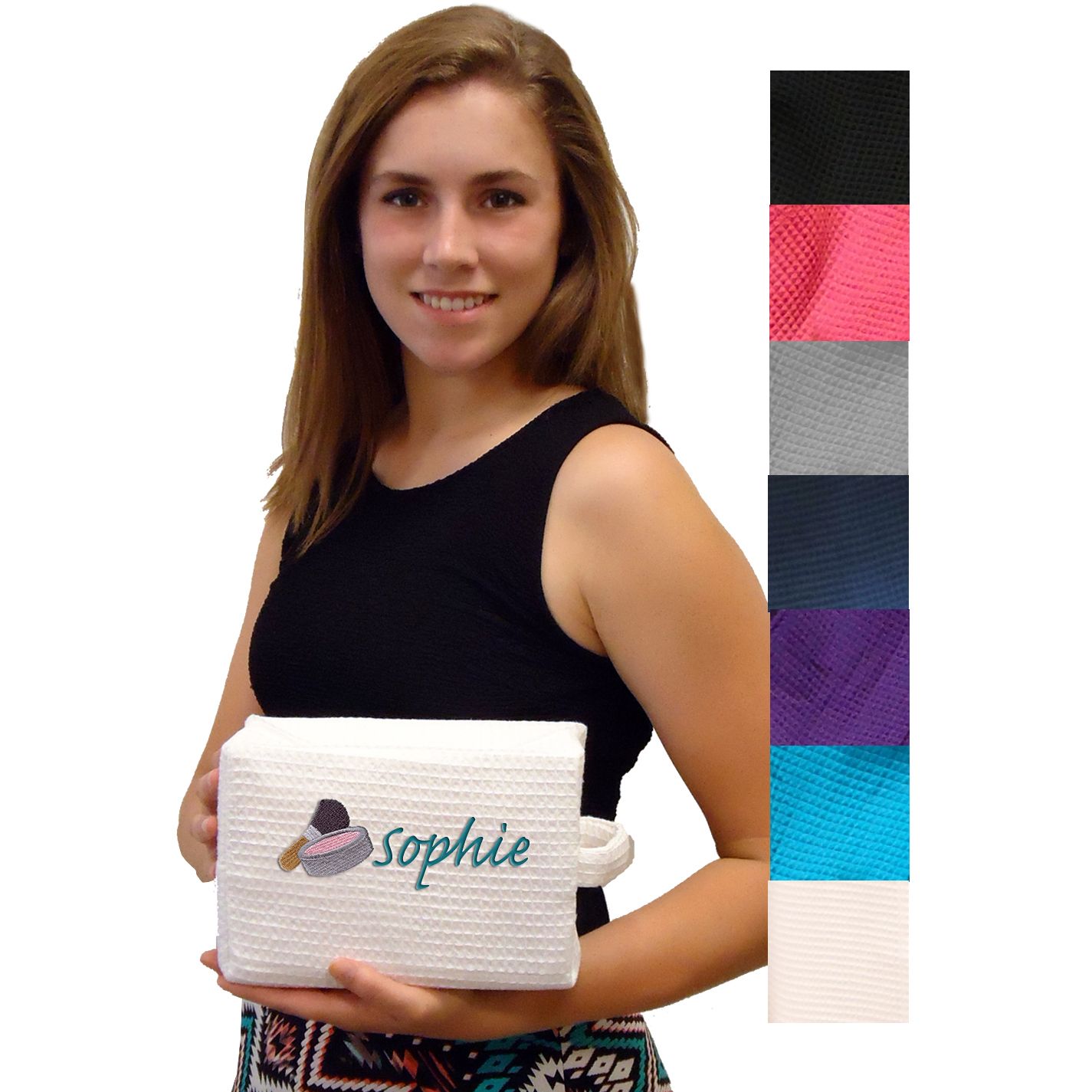 Waffle Weave Cosmetic Bag - Large