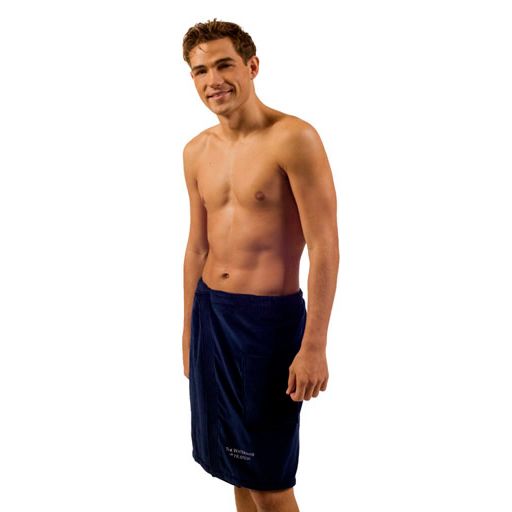 ***Closeout*** Men's Terry Velour Spa Wrap - WHITE