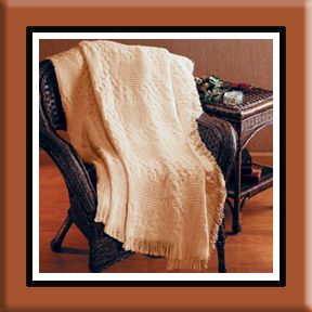 Diamond Basketweave Natural Woven Afghan