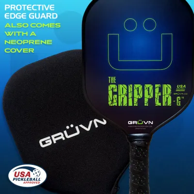 THE GRIPPER-G16 Pickleball Paddle Blue Green Smile with Free cover - Starter - Intermediate Paddle