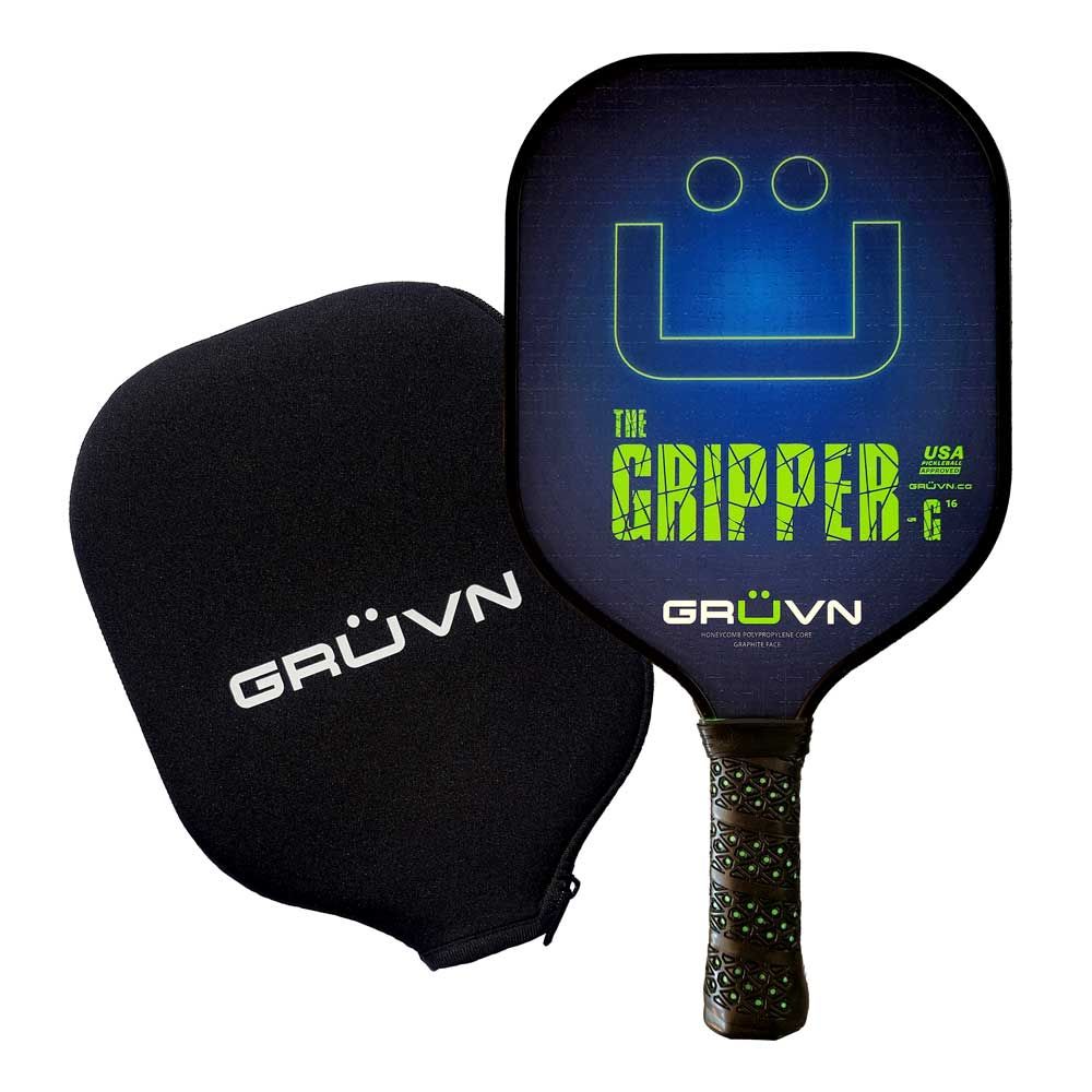 THE GRIPPER-G16 Pickleball Paddle Blue Green Smile with Free cover - Starter - Intermediate Paddle
