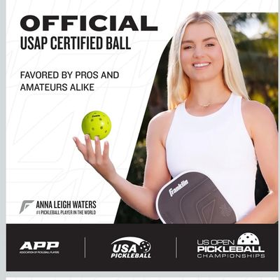 Franklin Sports X-40 Outdoor Pickleballs - USA Pickleball (USAPA) Official Pickleball Balls - Regulation Size Outdoor Court Pickleballs - Official Pickleball of US Open - Optic Yellow