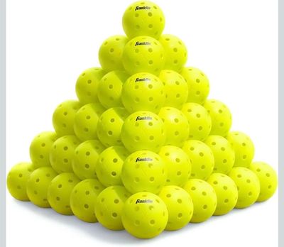 Franklin Sports X-40 Outdoor Pickleballs - USA Pickleball (USAPA) Official Pickleball Balls - Regulation Size Outdoor Court Pickleballs - Official Pickleball of US Open - Optic Yellow