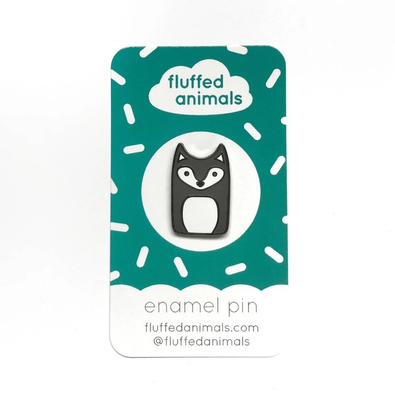 Fluffed Animals Wolf Pin
