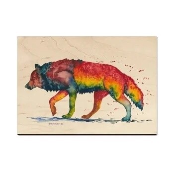 Rainbow Wolf Post Card