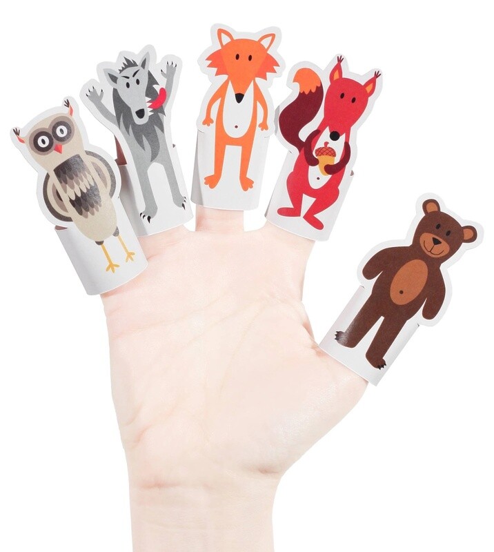 Forest Animals Paper Finger Puppets