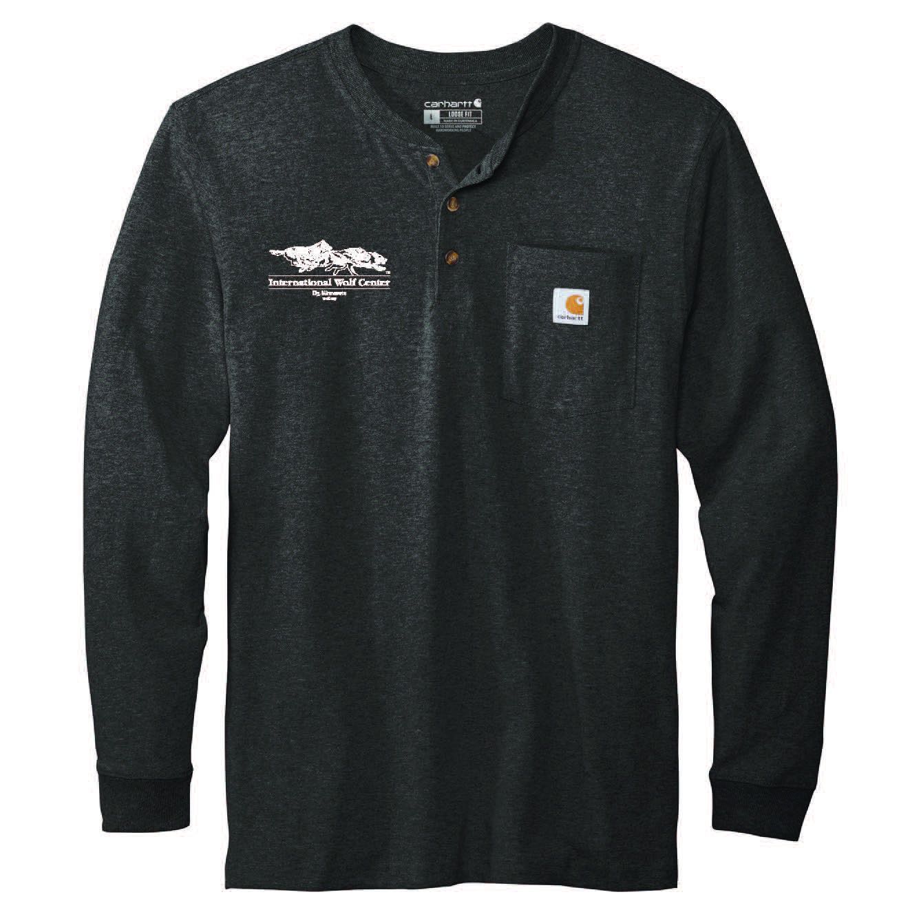 Carhartt Logo Henley Tee - Carbon Heather