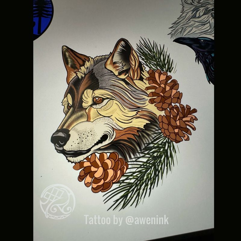 Temptoo - Wolf &amp; Pine Cones
