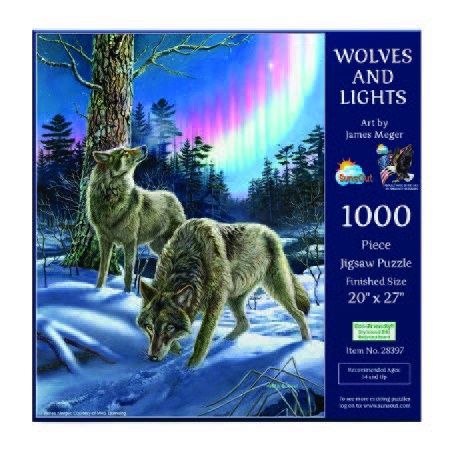Wolves and Lights 1000 Piece Puzzle