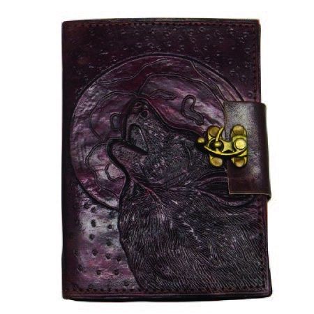 Leather Wolf Journal w/ Lock