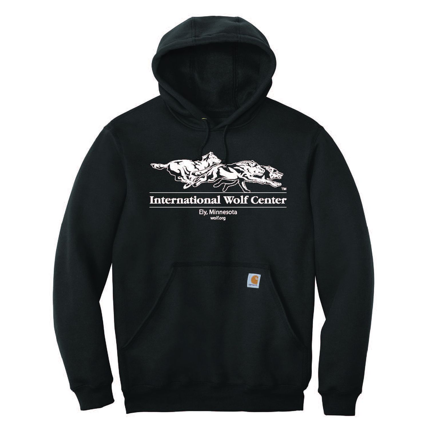 Carhartt Logo Hooded Sweatshirt - Black