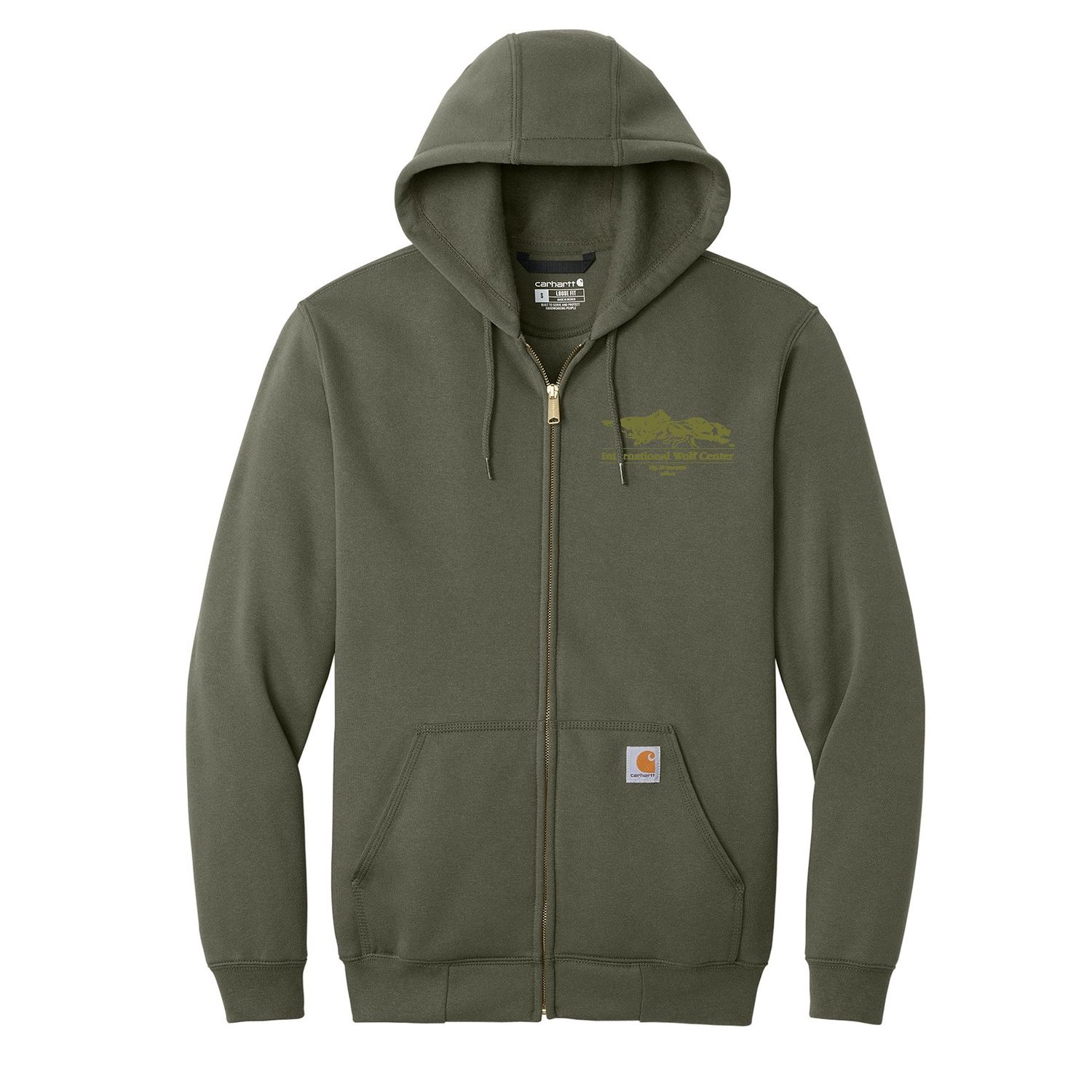 Carhartt Logo Full Zip Hoodie - Moss