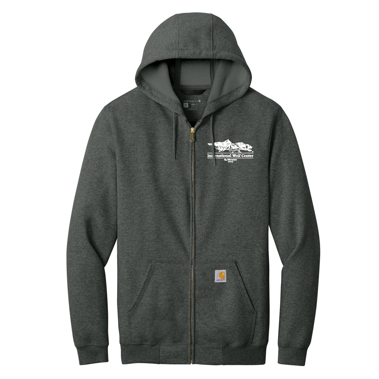 Carhartt Logo Full Zip Hoodie - Carbon Heather