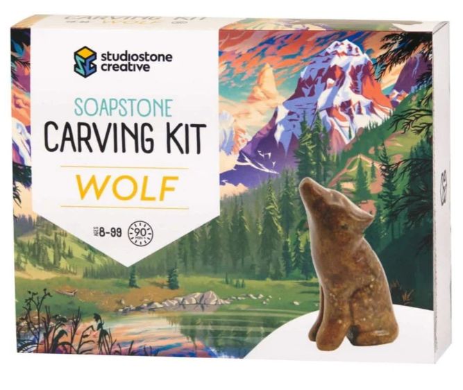 Wolf Soapstone Carving and Whittling