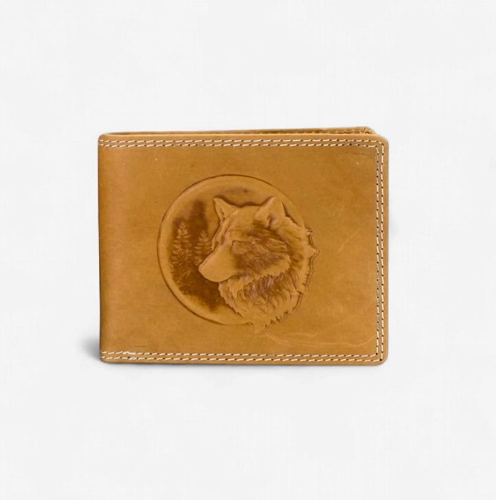 Embossed Wolf Bifold  Wallet