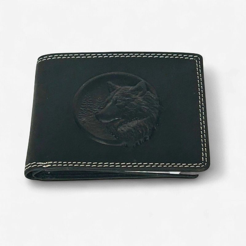 Embossed Wolf Bifold  Wallet
