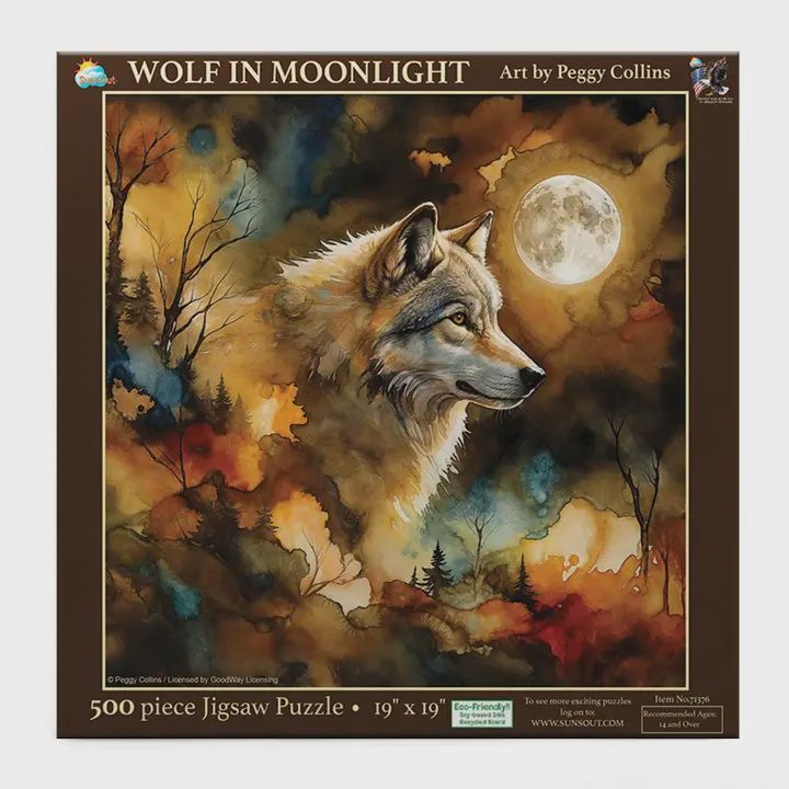 Wolf in Moonlight 500pc Puzzle