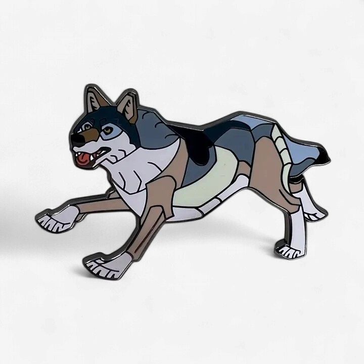 Running Grey Wolf Enamel Pin
