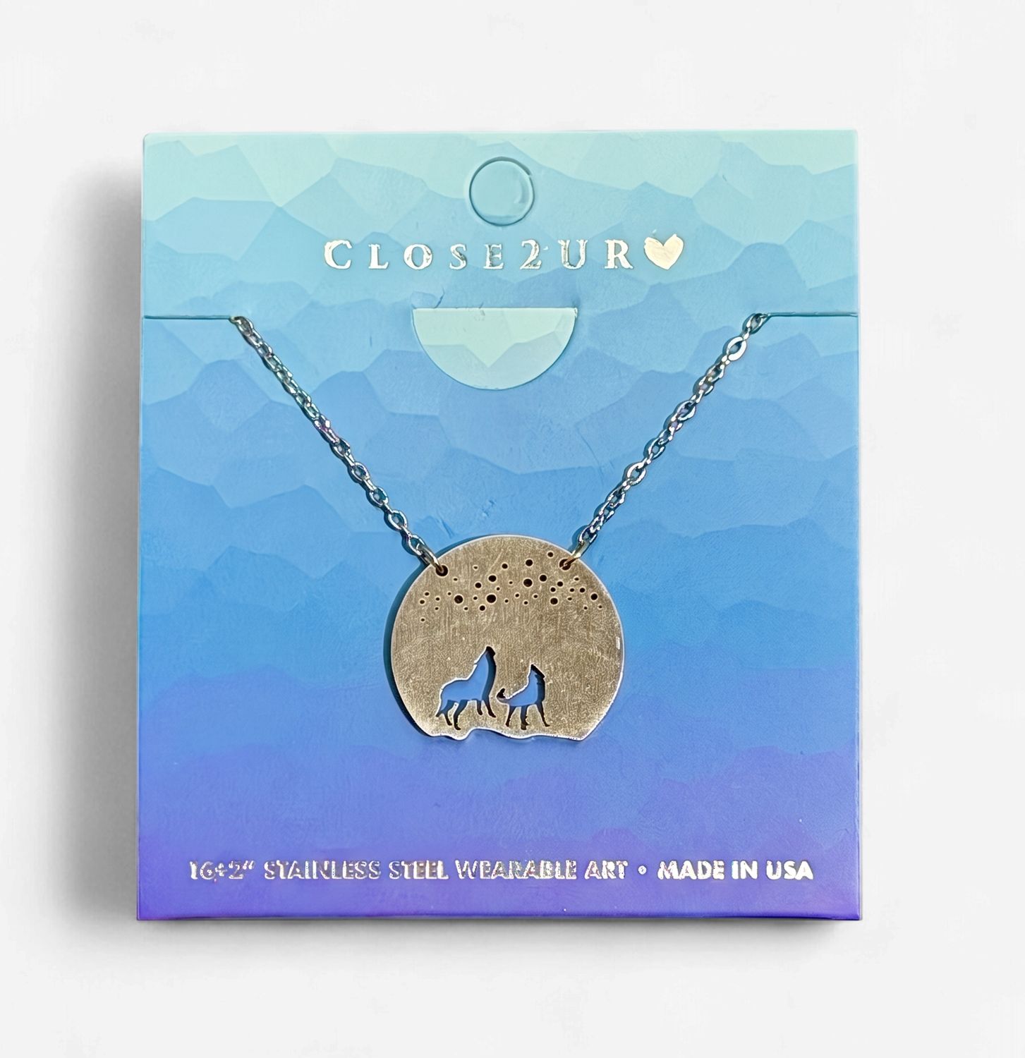 Howling Wolves Starry Skies Necklace