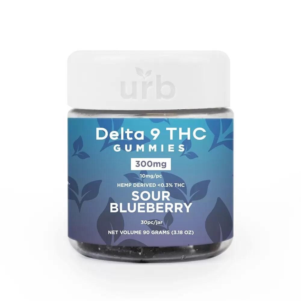 Delta 9 Gummies 300MG from Urb 300MG, Variant: Sour Blueberry