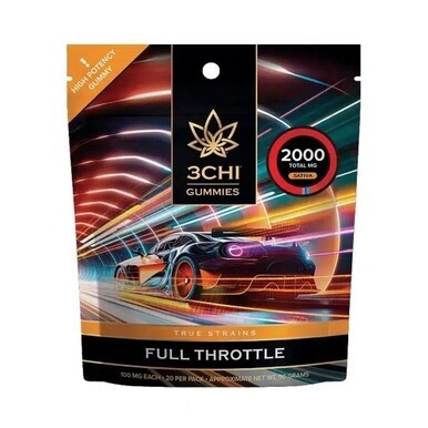 3Chi True Strains Gummies - Full Throttle - 2000mg / 20ct