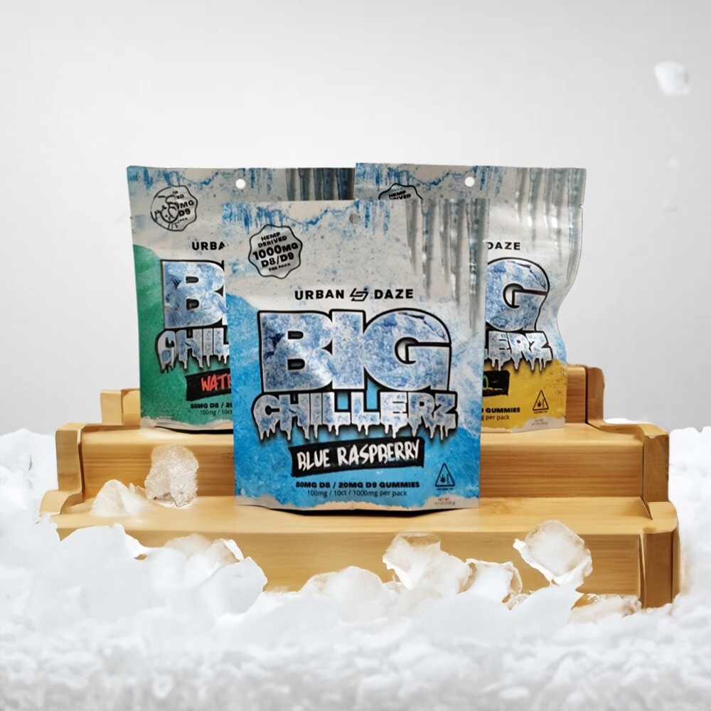 Urban Daze Big Chillerz Delta 8/9 Gummies 80mg Delta 8 20mg Delta 9 1000mg