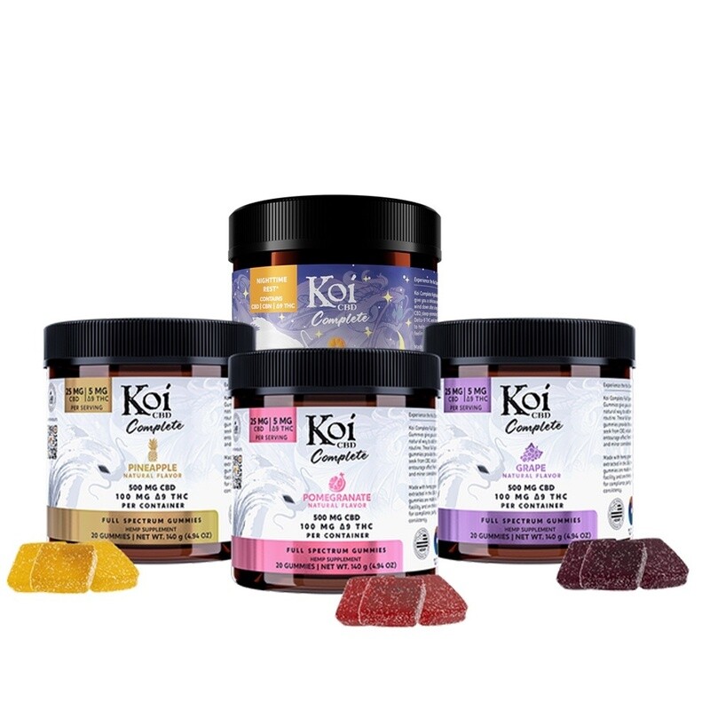 KOI Complete Gummies 25mg CBD 5mg THC 900mg Total