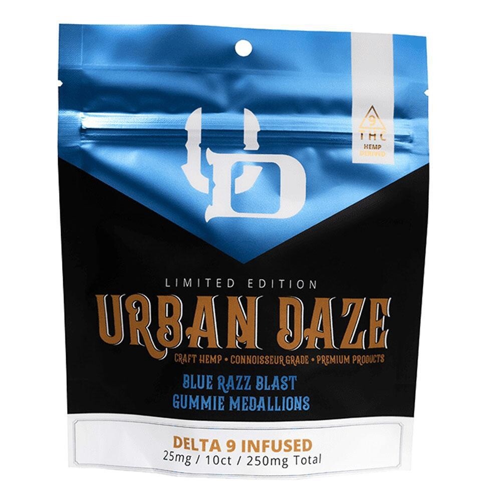 Delta 9 Gummies from Urban Daze 250MG, Variant: Blue Razz Blast