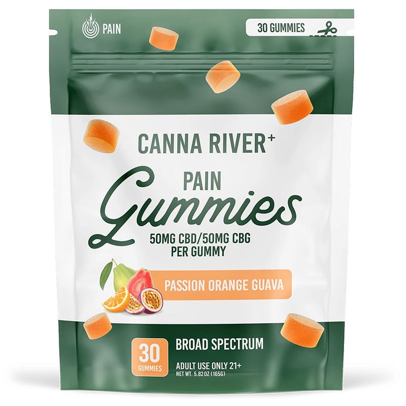 CBD Gummies for Pain 50MG CBD + 50MG CBG 3000MG Total Canna River