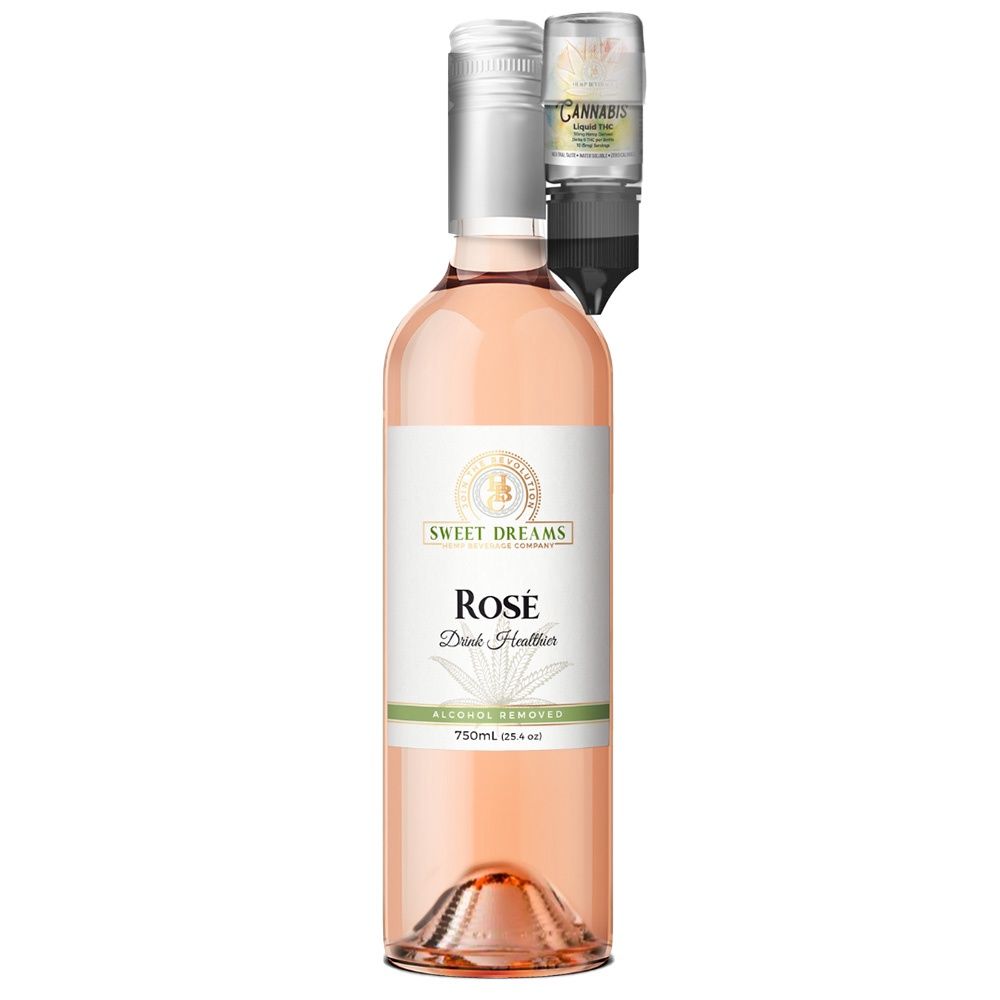 Sweet Dreams Non-Alcoholic Wines with 50mg THC Drops, Flavor: Rose’ + 50MG THC