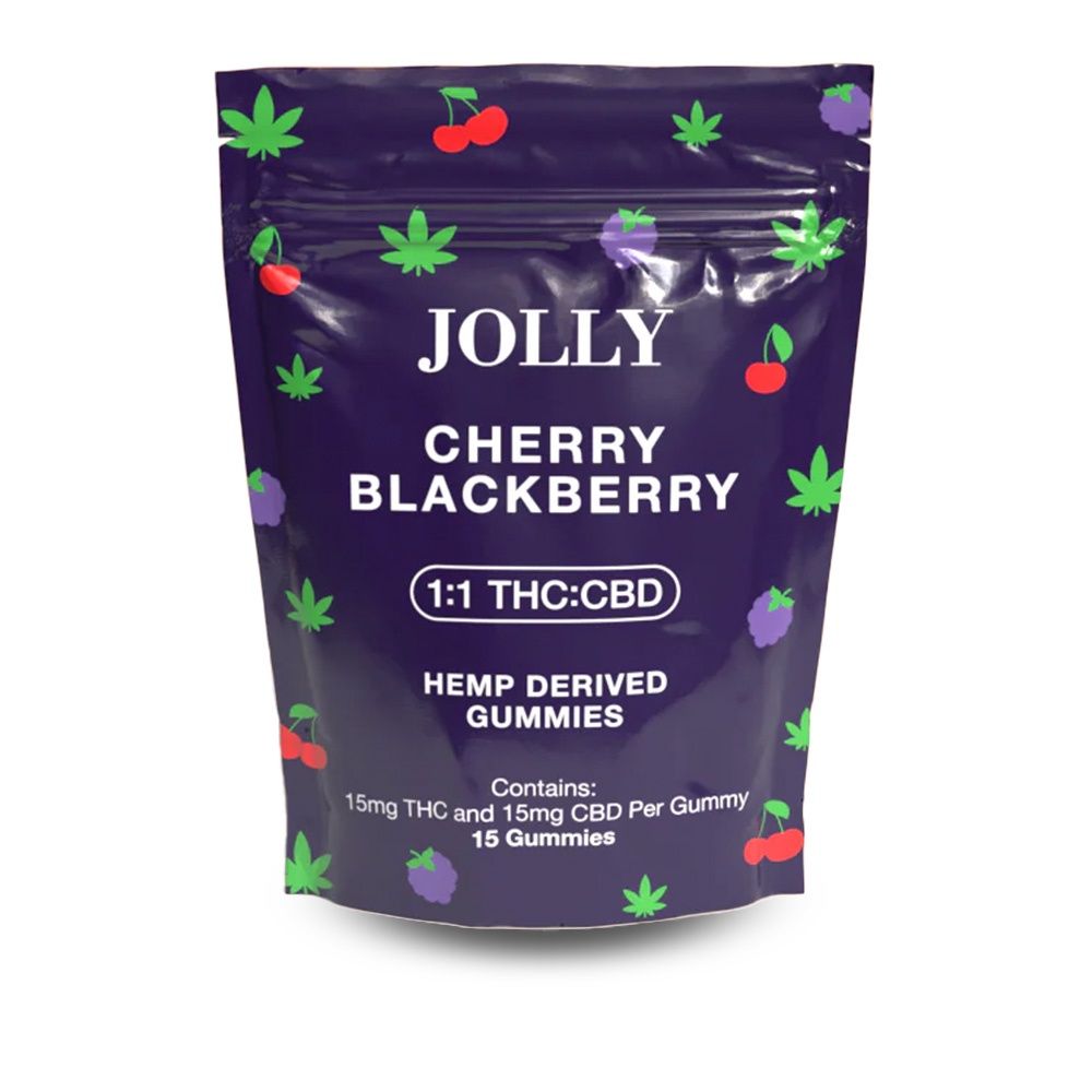 Jolly 1:1 THC:CBD  Gummies 450MG Total, Flavor: Cherry Blackberry