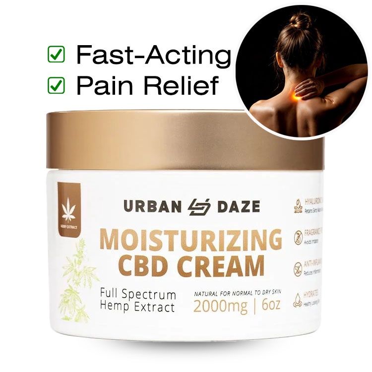 Urban Daze Full Spectrum CBD Moisturizing Cream 2000MG – Hydrating and Anti-Inflammatory Pain Relief