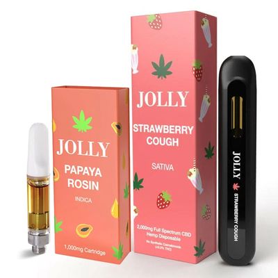 Jolly 1G CBD Vape Carts &amp; 2G CBD Disposables