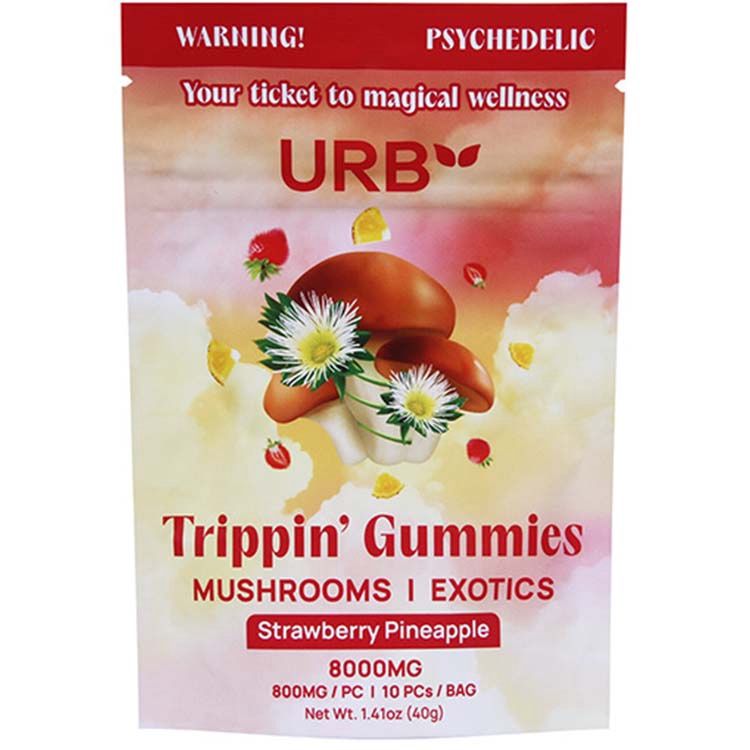 Urb Trippin' Mushroom Gummies 8000mg, Flavor: Strawberry Pineapple